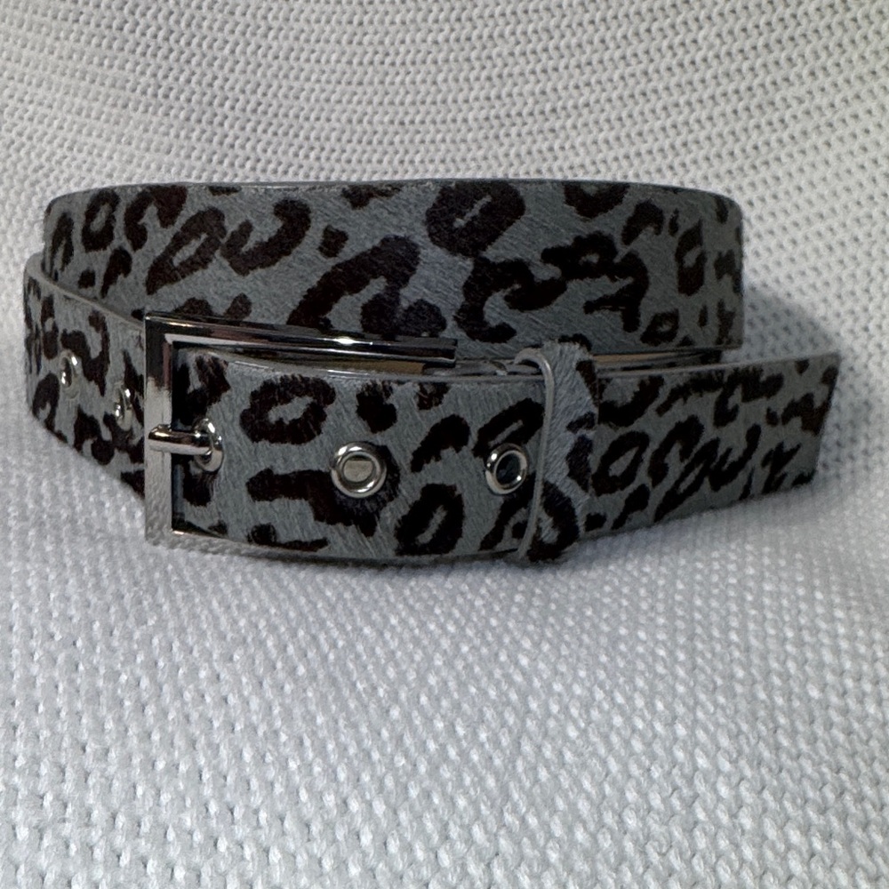 Talbots Gray and Black Leopard Belt